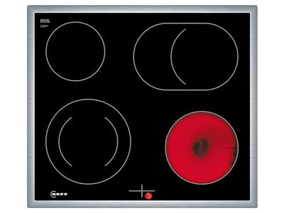 NEFF M16SRF0L0 N 50 Plaque de cuisson électrique, en vitrocéramique, 60 cm de large, zone de cocotte, double circuit, indicateur de chaleur résiduelle, horizontale, noire