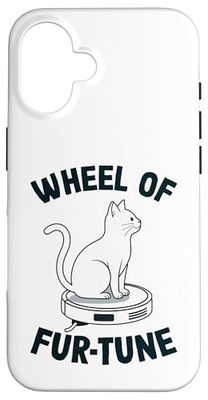 Wheel Of Fur-Tune Robot Vacuum Cleaner Funny Cat Case for iPhone 16
