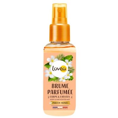 LOVEA - Brume Parfumée - Corps & Cheveux - Monoï - Parfum Gourmand & Ensoleillé - Parfume & Rafraîchit - Sans Alcool - Fabriqué en France - 100ml