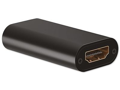 goobay 58491 Amplificatore di segnale HDMI 4K @ 30Hz – per estendere una connessione HDMI fino a 40 m/Alloggiamento piatto robusto in alluminio/Nero