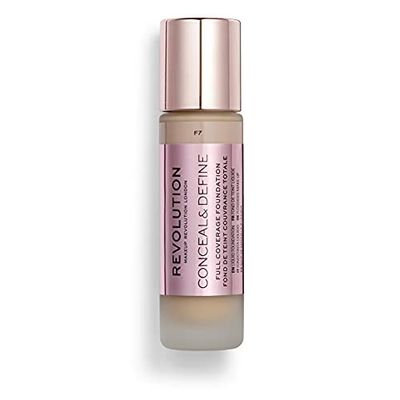 Makeup Revolution, Base de maquillaje Conceal & Define, F7, 23ml
