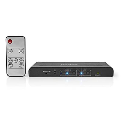 Nedis HDMI ™ Extractor | HDMI™-ingång | TosLink hona/2 x HDMI™ utgång/2 x RCA/3,5 mm | Maximal upplösning: 4K@60Hz | 18 Gbps | metall | antracit | låda