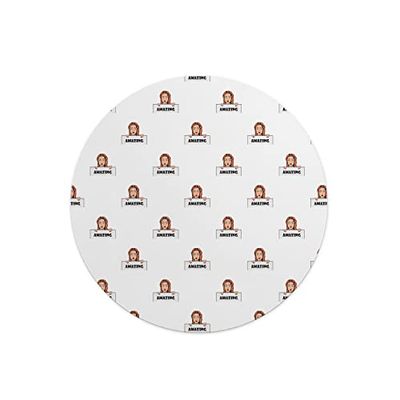 Questo Casa, Round Digital Printed Mouse Pad, Non-Slip Base, for Office and Home, Diameter:22cm