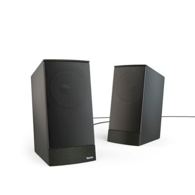 Hama Sonic LS-208 - Altoparlanti per computer, sistema stereo 2.0, altoparlanti alimentati tramite USB, connessione jack da 3,5 mm, colore: nero