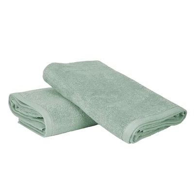 Ruggeri - Set of 2 Bath and Shower Towels 70 x 140 cm - 100% Pure Cotton Extra Soft - Towels Collection - Let's Color! (Sage)