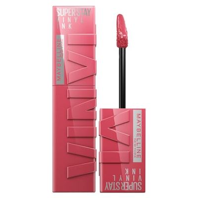 Maybelline New-York – flytande läppstift – glansig vinyleffekt – långvarig – superStay Vinyl Ink Pink – nyans: Sultry (160)