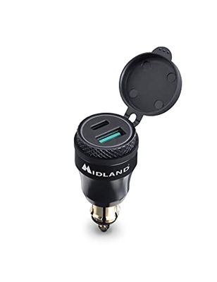 Midland MP-DIN USB-C | Chargeur/Alimentation 12/24V avec Prise USB-C pour Motos Camping-Cars