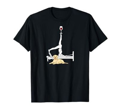 Pilates vino Reformer Pilates con Labrador Retriever giallo Maglietta