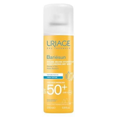 Uriage Bariésun Brume Solaire Sèche Hydratante SPF50+ 200ml - Très Haute Protection UVA/UVB & Lumière Bleue - Spray Corps Facile à Appliquer - Résistant à l'Eau - Effet Léger & Frais - Peaux Sensibles