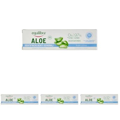 equilibra Igiene Dentale, Aloe Dentifricio Denti Sensibili, Dentifricio Aloe Vera In Gel Delicato Dal Gusto Fresco, Aiuta A Proteggere Dai Disturbi Gengivali E Da Placca E Carie, 75 Ml