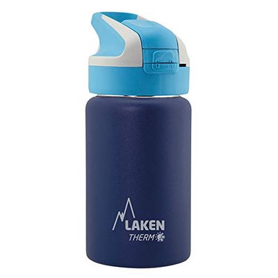 Laken Summit Stainless Simbi Thermal Bottle yevana, ine otomatiki cap uye yekuchengetedza kuvharwa, mazana matatu eml, yakasviba bhuruu