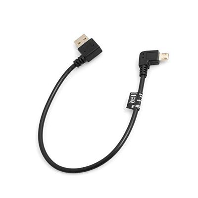 System-S Cavo Micro USB con Spina angolare a 90 ° gradi angolare sinistro a USB 2.0 tipo a 90 ° gradi angolare destro da cavo dati cavo di ricarica CA. 27 cm