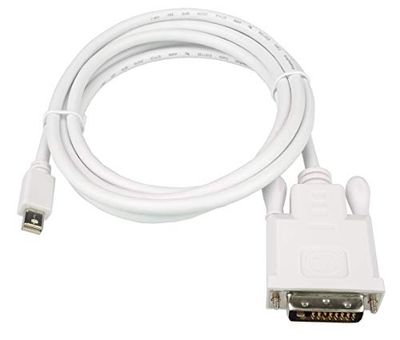 PremiumCord adapterkabel Mini DisplayPort till DVI M/M 1 m, mini DP till DVI-D 1.1, upp till 1,65 Gbps, kompatibel med Video FULL HD 1080p, vit