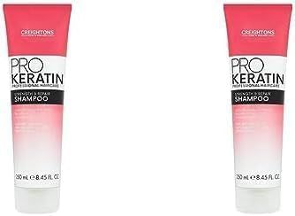 Creightons Pro Keratin Strength & Repair Shampoo (250ml) - Helps boost keratin levels for silky smooth, more manageable hair. For dry, damaged, natural or colour treated hair (Pack of 2)
