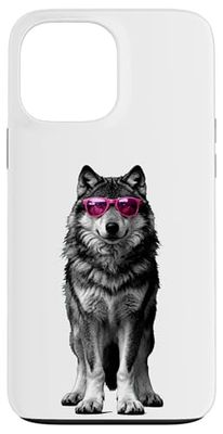 Halftone Loup Lunettes de soleil Loups Coque pour iPhone 13 Pro Max