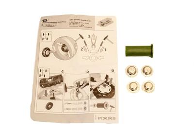 Rolly Toys reservdelsset, påse med 4 hattkåpor 12 mm och monteringshjälp, tillbehör för Rolly Toys X100200120000, grön