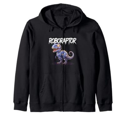 Robot Dinosaur T-Rex Robotic Engineer Dino Funny Robotics Zip Hoodie