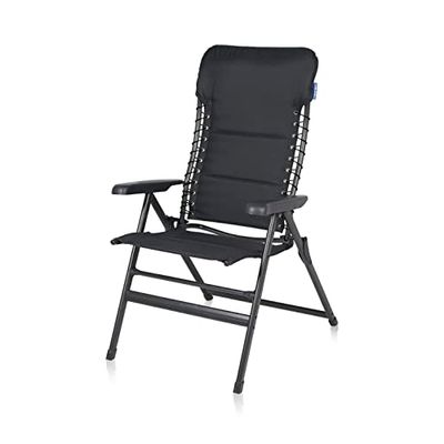 Campart Chaise de Camping Pliable Mollema - Jusqu'à 120 kg - Dossier réglable sur 7 Positions
