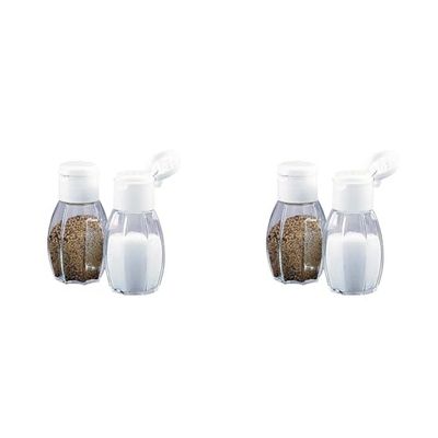 Fackelmann Set Sale e Pepe in Vetro con Tappo a Vite in Plastica e Chiusura a Pressione, Ø4x8 cm Lavabili in lavastoviglie La confezione contiene 2pz (Confezione da 2)