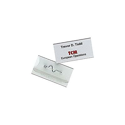 Durable naambadge 860619 Naambadge, golvende naald, verborgen punt, transp. kunststof, 60 x 30 mm, 10 st.