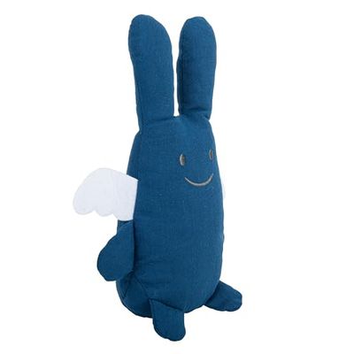 Trousselier - Peluche - Edredón Angel Bunny - 20 cm de alto - Tejido de Cotón Orgánico - Moderno Chic - Regalo de nacimiento ideal - Lavable a máquina - Color Azul Denim - 2 unidades
