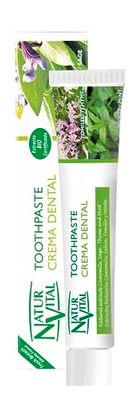 NaturVital Crema Dental Natural Aliento Fresco con extractos de Menta, Salvia, Camomila y Tomillo 75 ml