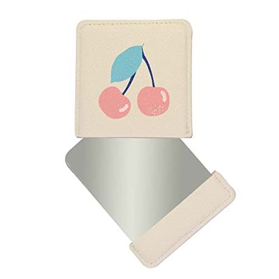 DRAEGER PARIS 1886 - Miroir de Poche Cerise avec Étui - Miroir Carré Maquillage 9x7cm - Style Tendance et Pratique pour Maison et Voyage - Motifs Printaniers et Couleurs Variées