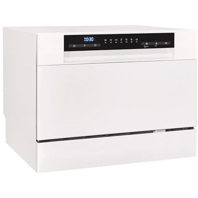 Exquisit GSP206-030D Tischgeschirrspüler, 55 cm breit, 6 Maßgedecke, 7 Programme, Startzeitvorwahl, Besteckkorb, weiß