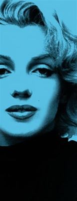 Imagicom Marilyn in Blue Adesivo murale, Tessuto, Multicolore, 100 x 254