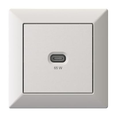 Stazione di ricarica USB da incasso, caricatore USB-C 65 watt, bianco opaco