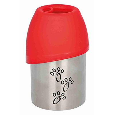 Trixie 24605 - Borraccia con bicchiere, in acciaio inox e plastica, 0,3 l, colori assortiti