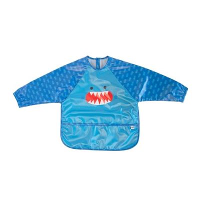 Zoocchini Sherman, slabbetje met lange mouwen, blauw, S voor jongens, Blauw, S