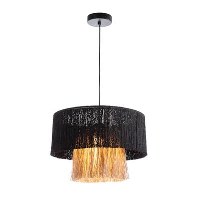 Lamp de Tech 40 x 40 x 28 Yute natuur/canvas zwart