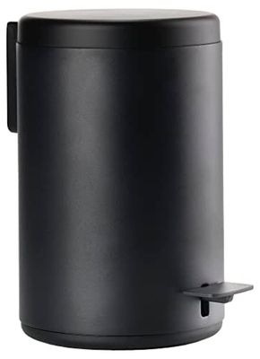 ZONE DENMARK Rim poubelle, poubelle cosmétique pour la salle de bain, 3 litres, noir