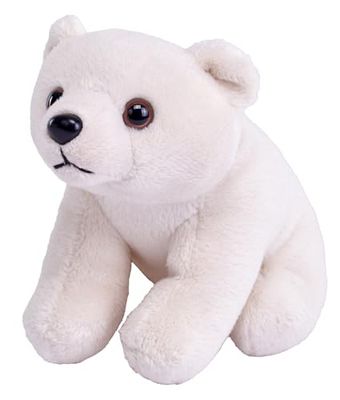 Wild Republic Pocketkins Eco Orso Polare, Peluche, 12 cm, Giocattolo di Peluche, Realizzato con Materiali Riciclati, Ecologico
