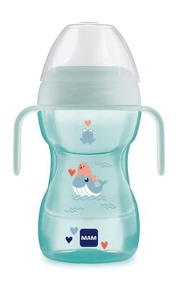 MAM Fun To Drink Cup met handgrepen en harde schenktuit, vanaf 8 maanden, 270 ml, lichtblauw