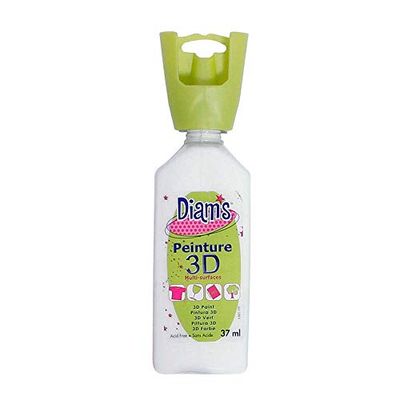DIAM'S - Pintura 3D para todos los soportes, color blanco brillante, 37 ml