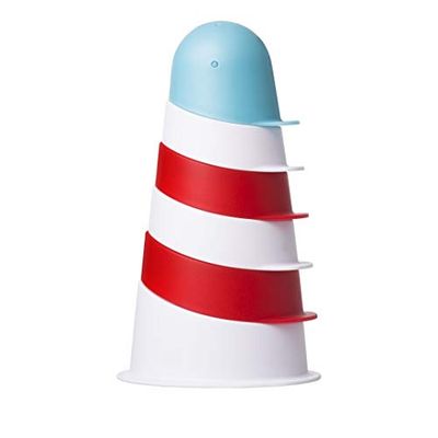 Ubbi Vasos apilables de Faro, Juguetes de baño para bebés y niños pequeños, Regalo para Padres nuevos y futuros, Juguetes de Aprendizaje y Desarrollo para niños pequeños