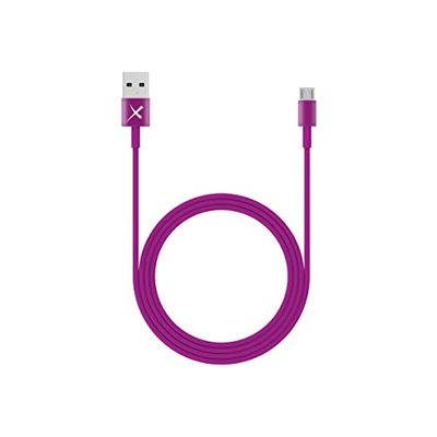XLayer 214101 - Cable USB (1 m, Micro-USB A, Mini-USB B, 2.0, Púrpura)