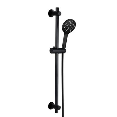 Görbach Asta Doccia Nera 70 cm Colonna Doccia INOX a Parete con Doccetta a 3 Getti, Staffe di Fissaggio Regolabili, Senza Miscelatore, Con Tubo Flessibile Doccia 150 cm (HBD12MB)