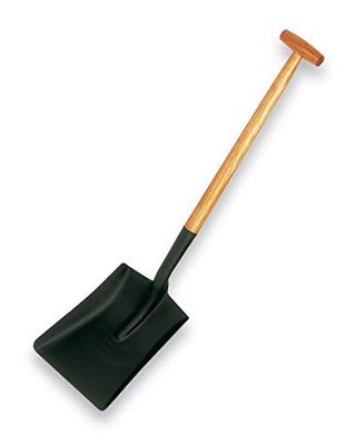 Pá quadrada, modelo 8541 mm, cabo de muleta de 70 cm, cabeça de 25 x 33,5 cm, fabricado com aço temperado - forte fixação - ideal para jardim e construção - Bikain