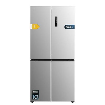 Cecotec Frigorífico 4 Puertas 436L Bolero CoolMarket 4D 436 Inox E. 183cm Alto y 83,6cm Ancho, Compresor Inverter Plus, Total No Frost, Alarma Puerta Abierta, Fast Cooling y Freezing, MultiAirFlow