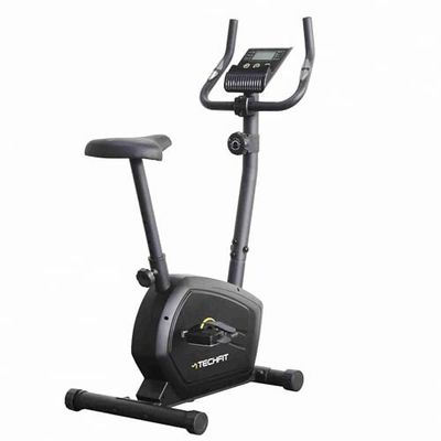 TechFit Cyclette da Camera Magnetica 8 Livelli Volano 6 kg Display LCD Sella Regolabile Sensore Pulsazioni Supporto Tablet Fitness Casa Cardio 100kg Max 82x50x116cm