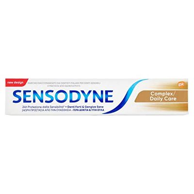 Sensodyne Dentifricio Complex, Denti sensibili, Aiuta a controllare la formazione della placca per Denti Forti & Gengive Sane, Uso Quotidiano, 75ml​