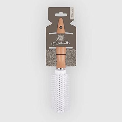 La Briantina Femme Round Birch Wood Hair Brush, Ideal for Bending
