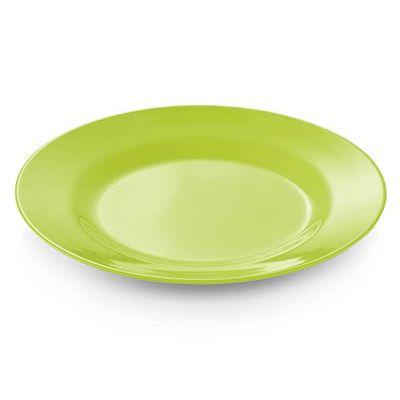 WAS 9360 233 Lot de 12 assiettes plates en mélamine Vert 23 cm