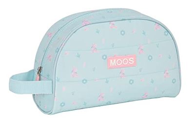 MOOS - Små barns skolbehov med handtag, Barnbehov, Anpassningsbar till vagn, Perfekt för barn 5-14 år, Bekväm och mångsidig, Kvalitet och styrka, 28x10x18 cm, Turkosblå färg, Turkos blå, Estándar,