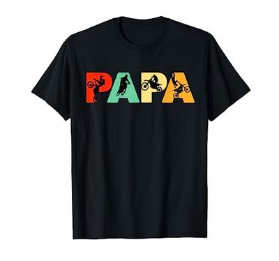 Camiseta de papá de motocross, Funny Papa Motocross Retro Camiseta