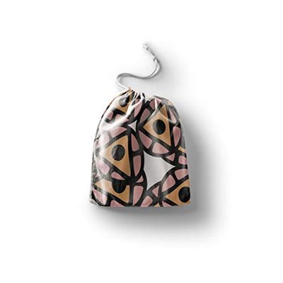 Bonamaison Impreso Algodón Bolsas con Cordón, Bolsa con Cordel para el Hogar y el Almacenamiento de Verduras, Bolso de Compras, Plegable, Ecologica, Reutilizables, Tamaño: 40x50 Cm