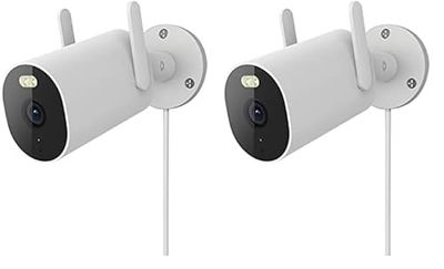 Xiaomi Outdoor Camera AW300 - Cámara Exterior con resolución 1296p, IP66, Detección de Movimiento, Fotografía Time-Lapse, Blanco (Versión ES + 3 años de garantía) (Paquete de 2)